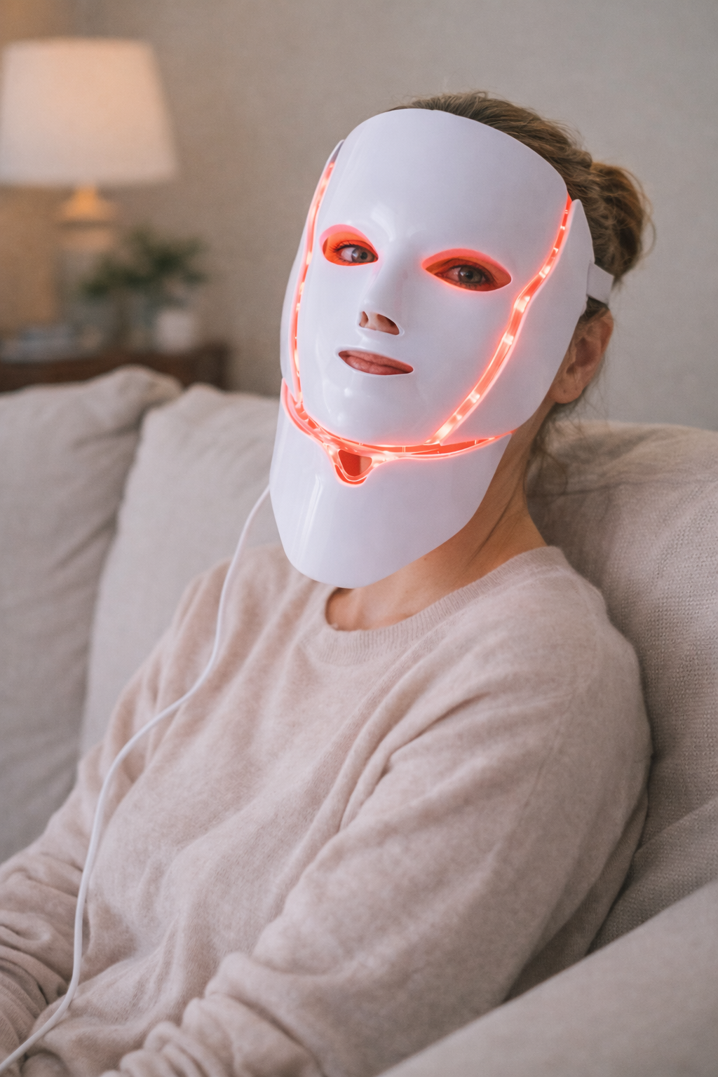 Maska LED do pielęgnacji skóry twarzy i szyi